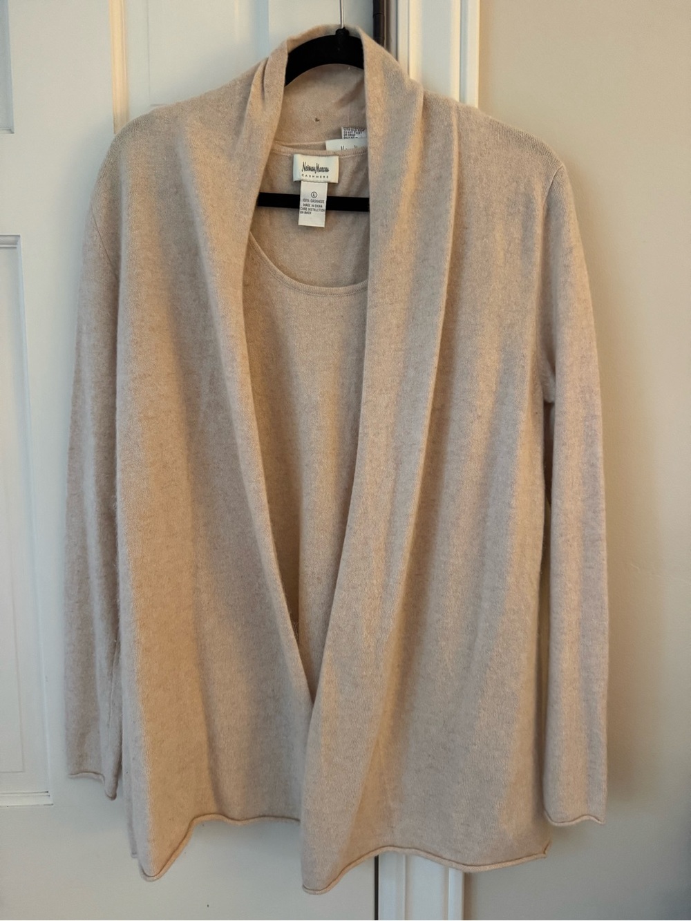 Neiman Marcus 100% Cashmere Cardigan & Tank Set